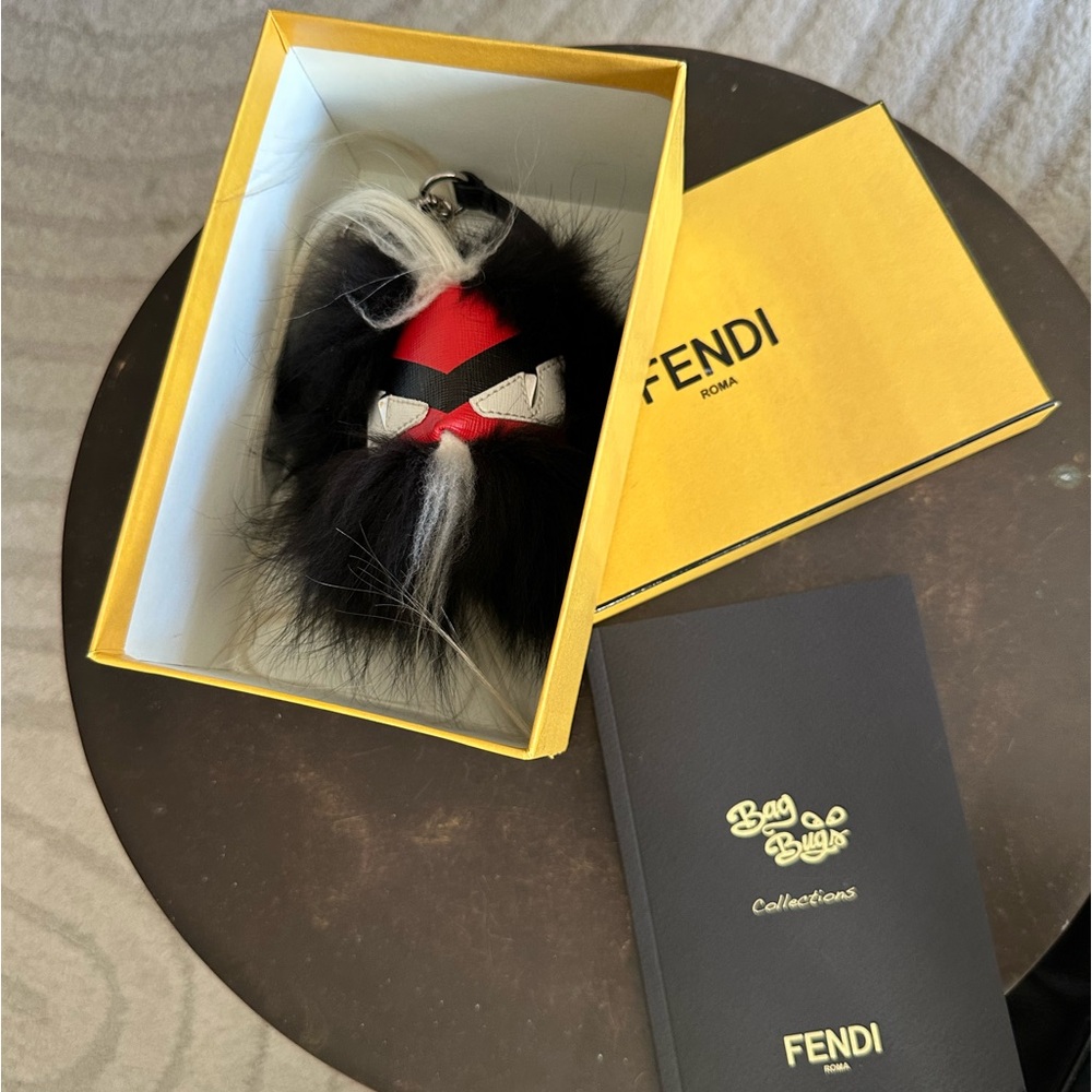 Fendi Black Fox Fur Monster Bug Igor Bag Charm